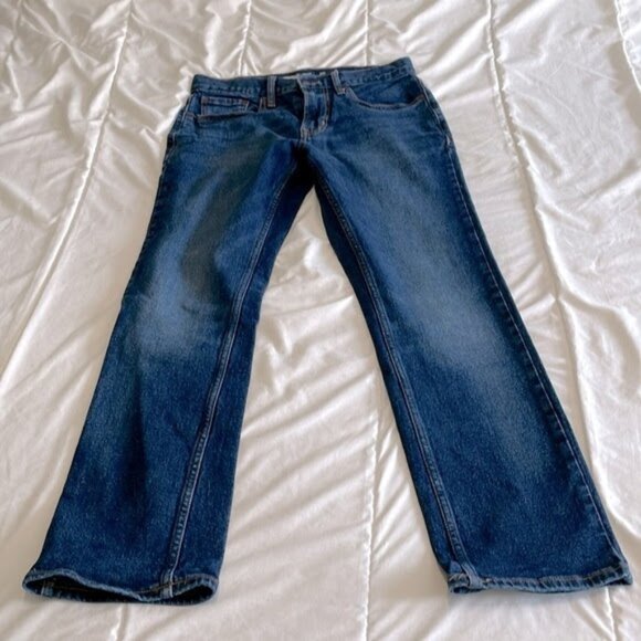 Old Navy Straight Mid Rise Dark Wash Jeans Size 28 - Picture 1 of 1